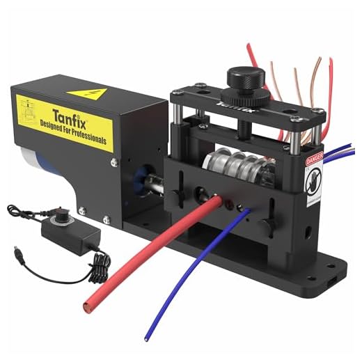 Tanfix Automatic Electric Scrap Wire Stripper Machine, Cable Stripping Machine 6 Channels & 5 Carbide Blade, Stripping Wire Tool from 300MCM to 15 AWG, Efficient recycling of Copper Wire (Automatic)