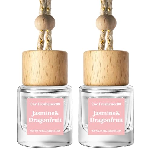 Image of C Classy Car Air Freshener Hanging 2 Pack, Jasmine Essential Oil Diffuser, Long-Lasting Fragrance, Cute Car Accessories for Women & Men, Made in USA