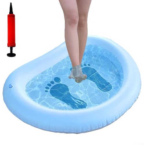 Tina portátil inflable para pies de PVC azul