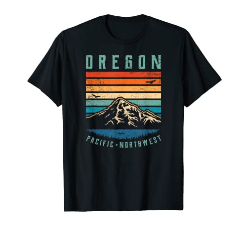 Oregon Retro T Shirt | Vintage Portland Home State Mountains T-Shirt Cover