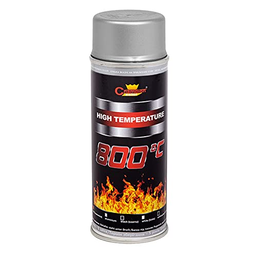 SolaDirect 400 mL Silver Heat Resistant Paint Spray High-Temperature Stove Exhaust BBQ VHT XHT up to 800°C / 1472°F