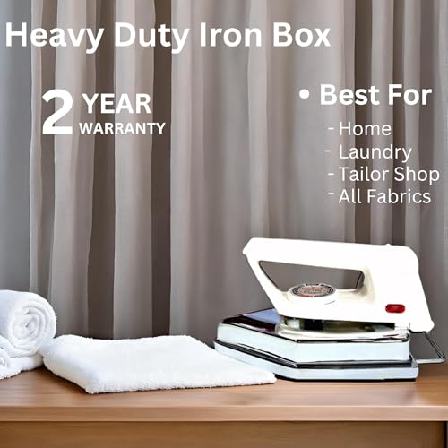 Image of Phynix 3.5 KG Heavy Weight Automatic Steel Iron for clothes Electric Press Box | 1000 Watts | 2 YEAR WARRANTY |for Home, Laundry, Tailors, Drycleaners, Industrial Textile, Hotels and Cloth Shop