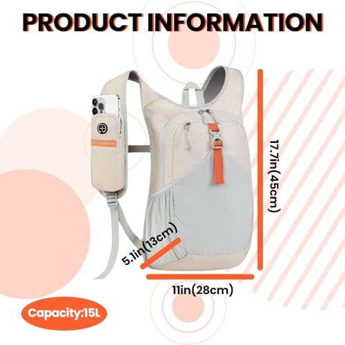 Mochila Deportiva Plegable de 15L Negra miniatura 2