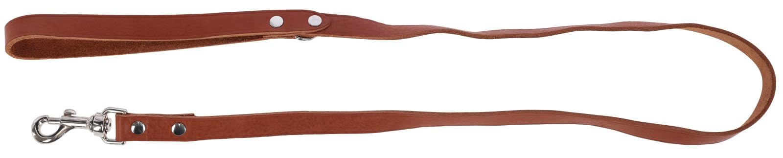 KERBL Führleine Tuscany – 120 cm, Braun (Länge 120 cm, Breite 20 mm, aus pflanzlich gegerbetem Vollrindleder, Herkunft Italien, Tierleine) 86219