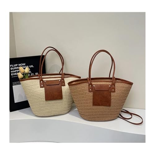 Fashion Straw Baskets Bag Large Capacity Weave Women Shoulder Bags Casual Summer Beach Bag Big Bali Shopper Purses4