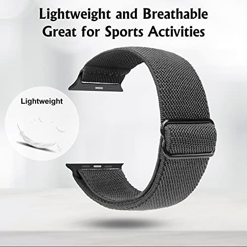 Image of Arae Stretchy WatchBand Compatible for Apple Watch Band 49 /45 /44 /42 /41 /40mm /38mm Comfortable Adjustable Sport Band for iWatch Series 10 9 8 7 6 5 4 SE 3 2 1 Women Men