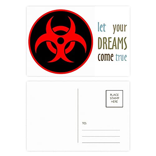 Cartes postales symbole de radiation rouge Dream Come True message fort