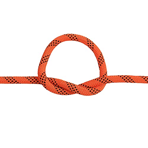 YUZENET Braided Polyester Arborist Rigging Rope (3/8 inch X 100 feet) High Strength Outdoor Rope for Rock Climbing Hiking Camping Swing, Orange/Black