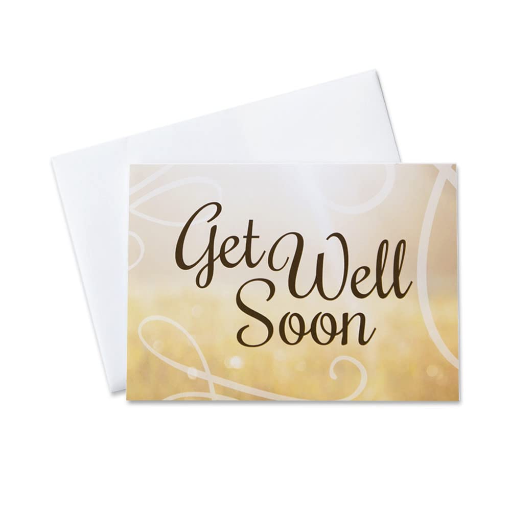 Get Well Soon Cards with Envelopes for Business & Family (Bright Well Wishes) Bulk 25 Pack of Thoughtfully Designed Recovery Cards with Envelopes (5x7