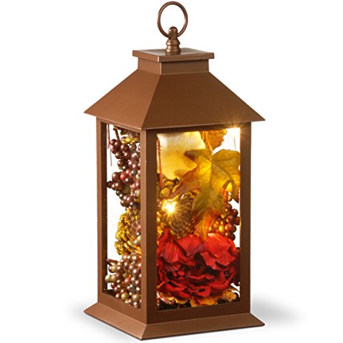 National Tree Company Harvest Lantern with LED Lights, Filled with