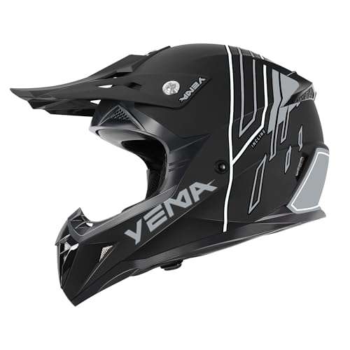 Image of YEMA Adults Dirt Bike Helmets, Ventilated Motocross ATV Dirtbike Offroad BMX MX Helmets, DOT Approved Motorcycle Helmets, YM-915, Black