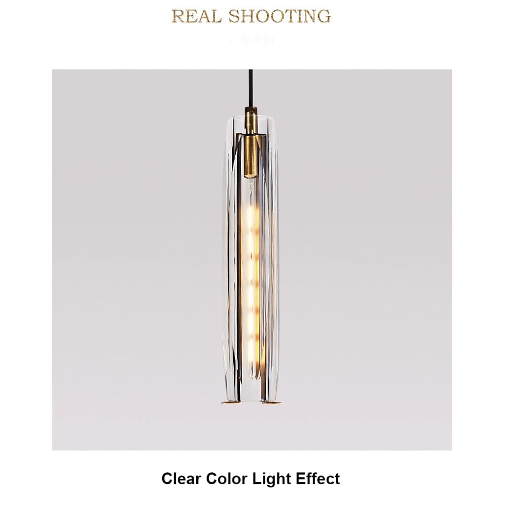 Lámpara Colgante de Cristal de Cobre, lámpara posmoderna de una Sola Cabeza, lámpara de Noche con suspensión Moderna, luz Colgante de Techo de Lujo para Dormitorio