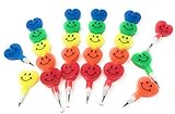 Sea View Treasures 40 Bulk Heart Shaped Smiling Stacking Pencil Assortment