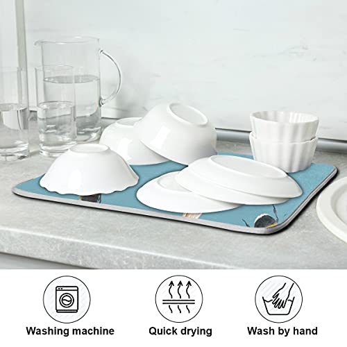 Vvfelixl G59847109P523C558S1114 Dish Drying Mat Flying Bumblebee Drying Pad Microfiber Absorbent Dish Drainer thumb #6