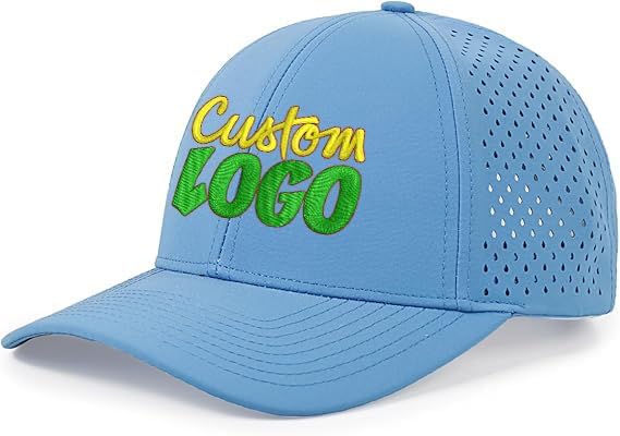 Custom Embroidered Logo Quick Dry Baseball Cap Curved Brim Snapback Hat Laser Cut Mesh Golf Ball Cap for Men Women