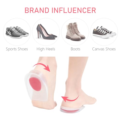 Image of Heel Cups for Heel Pain Relief, 3 Pairs Shock Absorbing Silicone Gel Heel Pads for Plantar Fasciitis, Non-Slip Heel Cushions Insert for Women, Support for Boots Sneakers Dress Shoes