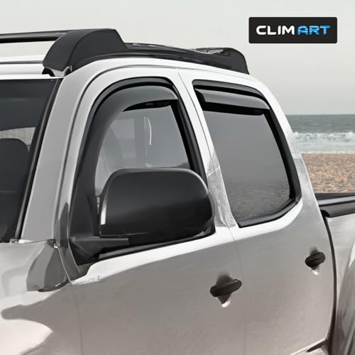 Image of CLIM ART in-Channel Incredibly Durable Rain Guards for Toyota Tacoma 2005-2015 Double Cab, Original Window Deflectors, Vent Deflector, Vent Window Visors, Truck Accessories 4 pcs- 605085
