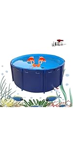 Amazon | Pxkmouy 養殖池6X1.2m(34000L) 屋外水槽 大型円形プール