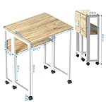 GreenForest Folding Desk Small Rolling Desk with Storage Shelf,24.8 inch Foldable Computer Desk with Wheels for Small Space,Easy Assembly,Oak - Image 3