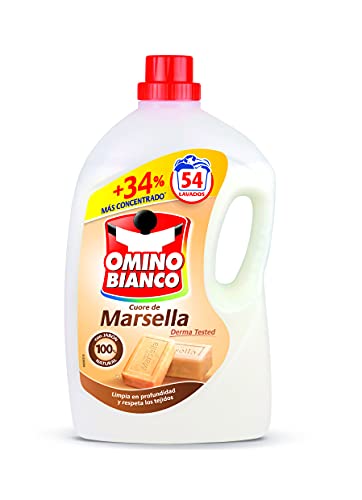 Detergente lavadora líquido Omino Bianco jabón de Marsella 54 lavados