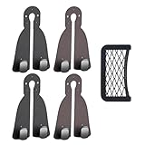 5 Stück Autositz Doppelhaken Rückenhaken, Haken Kopfstütze Auto, Doppelhaken für Autositzlehne, mit Aufbewahrungsnetz, Geeignet für Rucksäcke, Geldbörsen, Handtaschen und Kleidung. (Schwarz, Braun)
