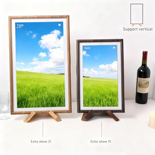 Alloery Tablet Computer Stand Compatible with Echo Show 15,Echo Show 21 and Suitable for Cookbook,Stand Holder Display (Dark brown) - Image 5