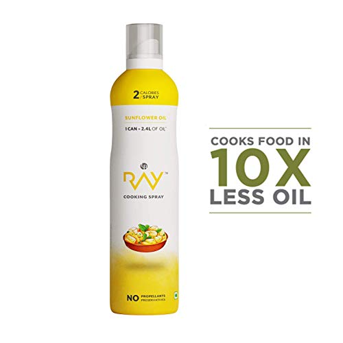 Image of LB RAY Cooking Spray Sunflower Oil - Low-Calorie, 100% Oil Spray, No Gases, Emulsifiers, and Water (200 ml, Pack of 3)