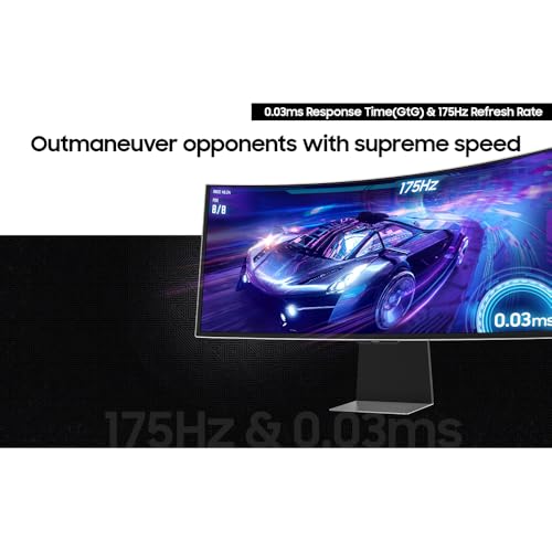 Image of Samsung 34 inch Odyssey OLED G8 G85SD Curved Gaming Monitor UWQHD 3440x1440, 175Hz, 0.03ms, G-Sync Compatible, OLED Glare Free Bundle with Deco Gear HDMI Cable & Screen Savvy Guidebook