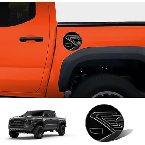 Narati Compatible With 2024 Toyota Tacoma Accessories Fuel Cap Exterior Panel Decorative Cover For 2024 Tacoma Trailhunter Trd Pro Truck Scratch Resistant Hard Shell Protective Cover (Bright Black） Cover