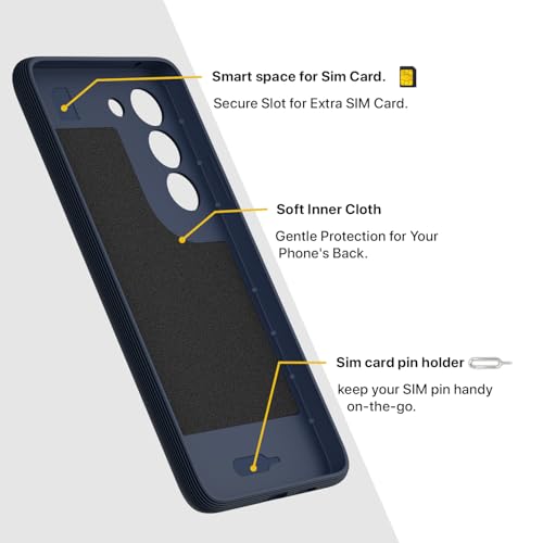Image of Pikkme Back Cover for Vivo T3 5G / Vivo Y200e 5G Camera Protection 3D Hexa Cube Design Silicone Protective Bumper Case (Blue)