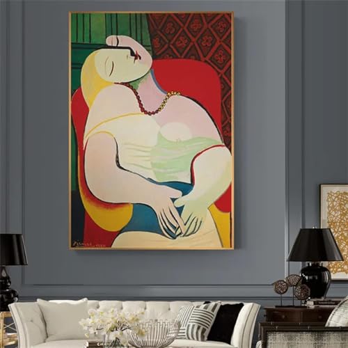 Reproduction de Picasso femme rêveuse KEBIA sur toile haut de gamme impressionniste 80x120 cm