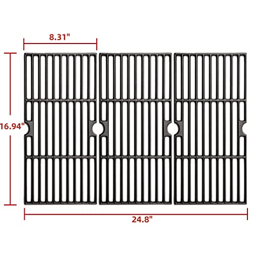 Barbqtime Grill Grate Replacement Part For Charbroil 4 Burner Grill, 16.94" Cast Iron Grill Grates For Char-Broil 463343015, 463344116, 463343819, 463240804, 463240904, 463343015, 463241704, 463241804 #TOP2