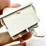 Compatible for Matsushita AJ8249MHD1 Rocker Switch, 4-Pin Right Angle, 2-Position ON/Off, 16A 250VAC, T85 Rated, White Actuator, for Automotive & Industrial Applications, Pack of 1