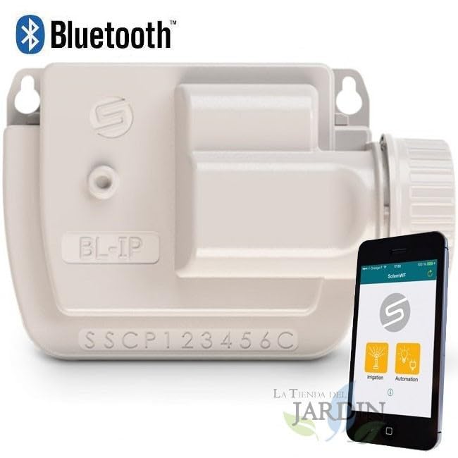 Suinga - Programmatore irrigazione a batterie Bluetooth BL-IP1 Solem, 1 stazione di irrigazione, funziona con elettrovalvole di irrigazione 9V, pronto per essere posizionato su archetto e programmato