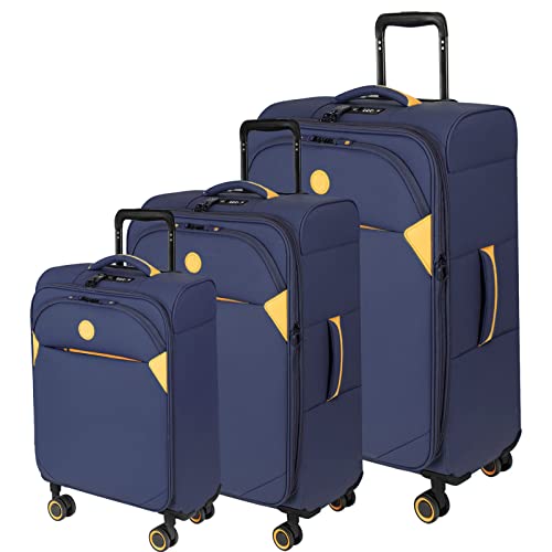 Verage 3-Piece Set Ultralight Luggage Sets Softside Expandable Suitcase with Spinner Wheel Navy (20/24/29)