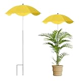 Sharplace Pflanzenschirm, Sonnenschutz, verstellbarer Sonnenschutz für Pflanzen, UV-beständiger Sonnenschirm für Outdoor-Pflanzen, 64 cm großer Gartenschirm für Innenhöfe, Terrassen, Veranden, Gelb