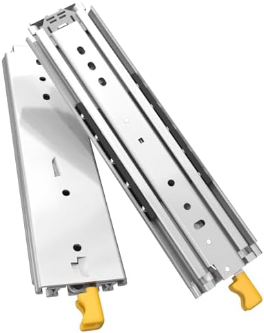 ToBeGreat Heavy Duty Locking Drawer Slides 12 Inch 500 Lb Capacity Full Extension Side Mount Ball Bearing Rail Glides for Tool Cabinets Load Capacity 500lb(304.8mm)