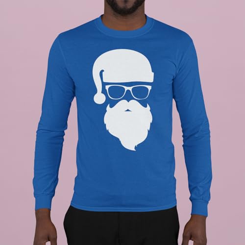 shop4ever Hipster Santa with Sunglasses Christmas Long Sleeve Shirt2