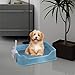 Dog Litter Pan Indoor Potty Tray with Spoon Small Animal Toilet Box for Small Dogs Ferrets Bunny Small Animals, Blue