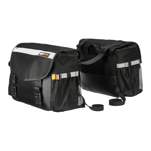 Image of Amazon Basics Motorcycle Saddlebags (70 LTR) | Inclusive of Inner Waterproof Liner & Outer rain /dust Cover