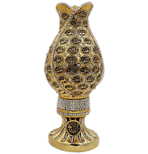 Modefa Islamic Turkish Table Decor 99 Names of Allah Tulip Egg Sculpture Figure Arabic ESMA Asma al Husna (Gold)