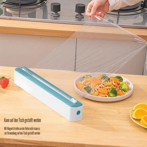 Foto von Lecerrot Folienschneider, Cling Film Wrap Dispenser, Folienschneider Folienspender, Nachfüllbarer Folienspender Mit Schiebeschneider, Zum Schneiden Von Frischhaltefolie, Alufolie, Backpapier