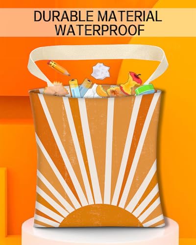 Image of Car Garbage Can, Car Trash Bag, Car Garbage Bag, Hanging Car Trash Can for Car Accessories, Vehicle, Travelling, Camping, Cute Car Back Seat Organizer, Retro Sun Design
