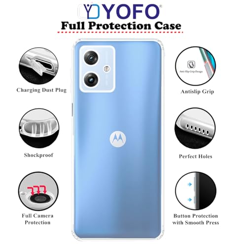 Image of YOFO Back Cover for Motorola G54 (5G) (Flexible|Silicone|Transparent|Full Camera Protection)