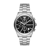 Emporio Armani アナロググリーンダイヤル メンズウォッチ, シルバー(Silver), クラシック
