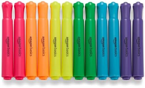Amazon Basics Highlighters 12 Pack, Assorted Colors, Chisel Tip,B...
