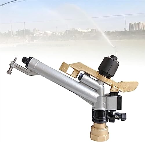 Aspersor de agua de jardín de 1.5 pulgadas con boquilla de repuesto ajustable giratorio de 360° para granjas, huertos, jardines de té, rango de agua de 19 a 29 m