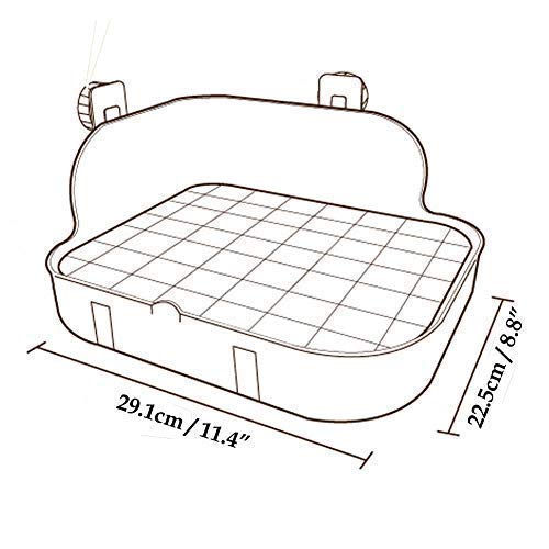 RUBYHOME Rabbit Litter Box Toilet, Plastic Square Cage Box Potty Trainer Corner Litter Bedding Box Pet Pan for Small Animals, Rabbits, Guinea Pigs, Chinchilla, Ferret, Galesaur, 11.4 Inches (Pink) - Thumbnail 3