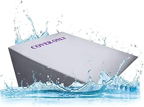 Sleep Jockey Waterproof Bed Wedge Pillow Cover - 22x25x12-100% Soft Egyptian Cotton Wedge Pillow Case Cover with Zipper - Fits Most Full Size Sleep Wedges - Easy Care and Long Lasting