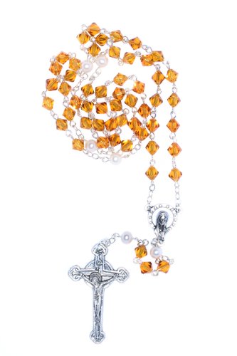 Austrian Crystal Catholic Prayer Rosary - Includes Pouch, 'How to Pray the Rosary' Guide and Birth Month Meaning Where Applicable2
